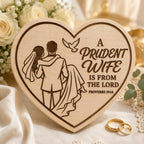 Proverbs 19:14 SVG, Christian Wedding Bible Verse, Bride and Groom Laser File
