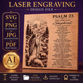 Psalm 23 SVG Laser Engraving File, Christian Shepherd Bible Verse (Digital Download)