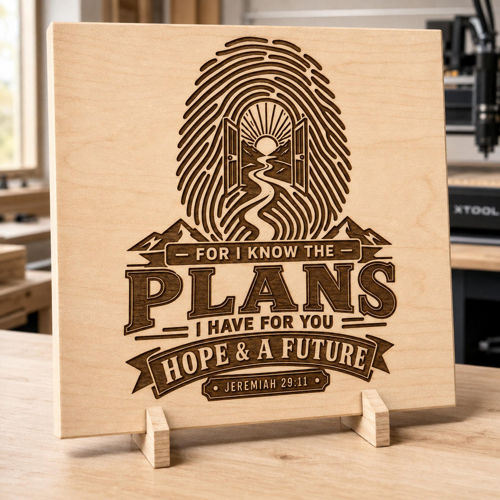 Jeremiah 29:11 SVG, Hope and a Future Bible Verse, Christian Laser Engraving File