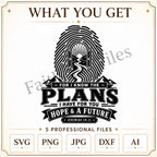 Jeremiah 29:11 SVG, Hope and a Future Bible Verse, Christian Laser Engraving File