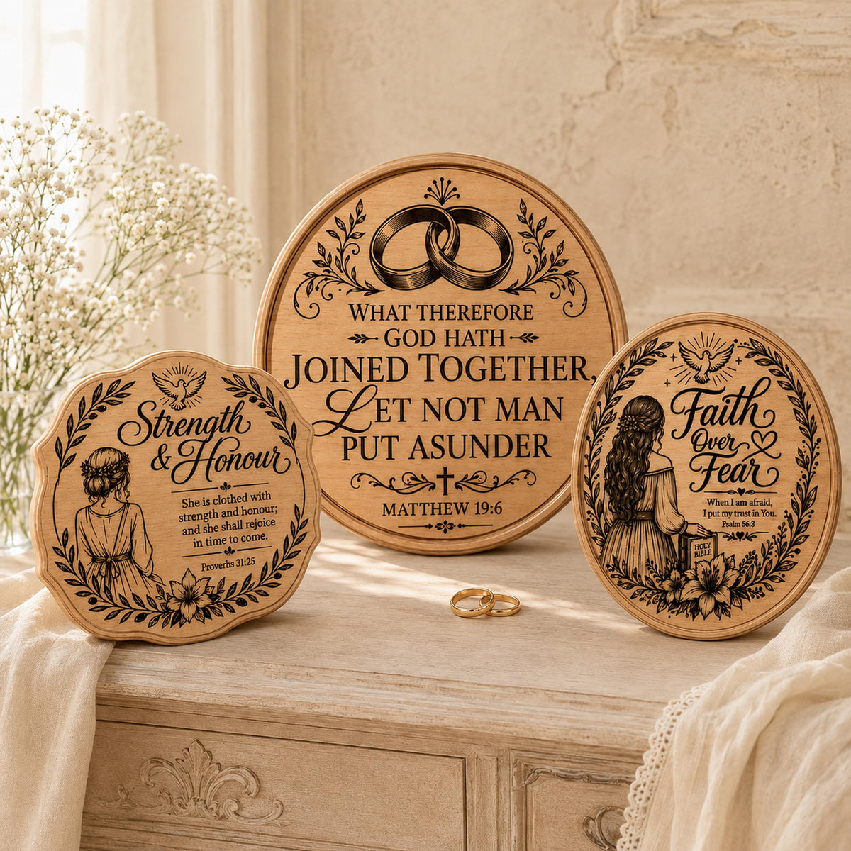 Christian Bride SVG Bundle, 3 Bible Verse Designs for Wedding & Bridal Shower