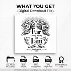 Isaiah 41:10 SVG, Faith Over Fear Bible Verse, Christian Laser Engraving File