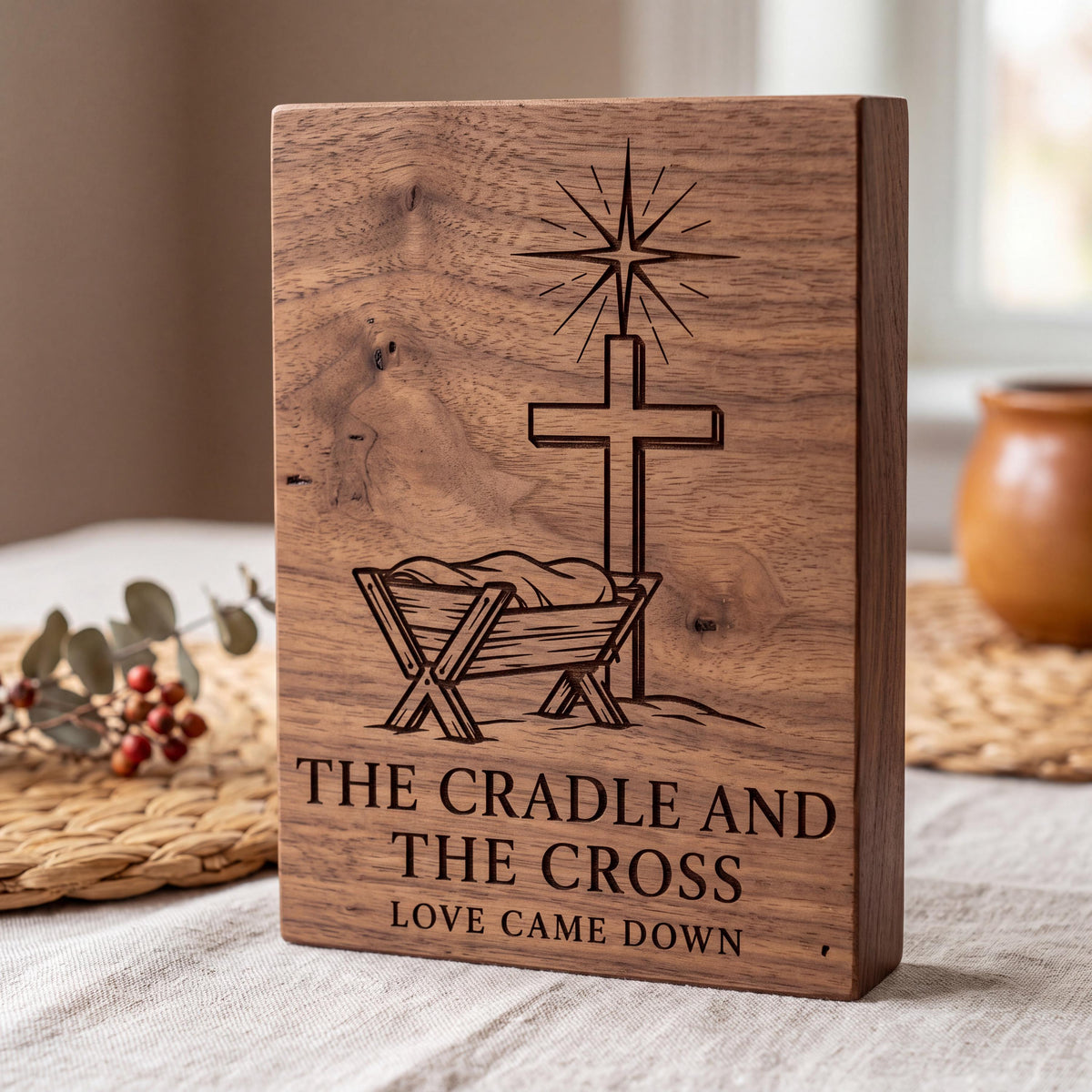 Nativity SVG, Christian Christmas Laser Engraving Design (Digital Download)