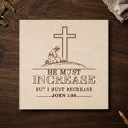 John 3:30 SVG, He Must Increase Christian Bible Verse Laser Engraving, Editable AI File