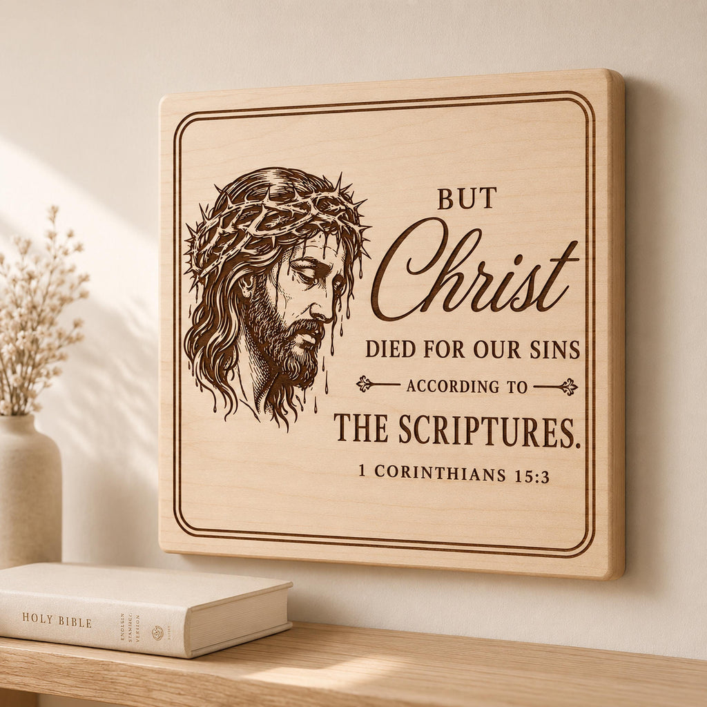 1 Corinthians 15:3 Laser Engraving File, Christian Wall Art (Digital Download)