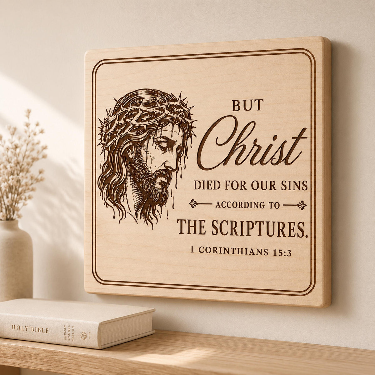 1 Corinthians 15:3 Laser Engraving File, Christian Wall Art (Digital Download)
