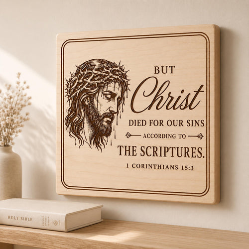 1 Corinthians 15:3 Laser Engraving File, Christian Wall Art (Digital Download)