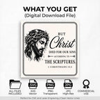 1 Corinthians 15:3 Laser Engraving File, Christian Wall Art (Digital Download)