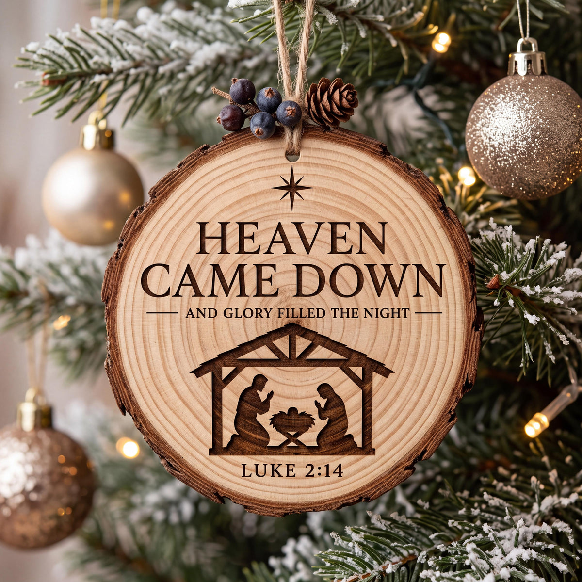 Nativity SVG: Heaven Came Down Religious Christmas Design for Laser Engraving, Cricut Digital Download