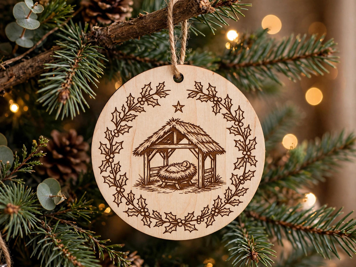 Christmas Nativity Ornament SVG Bundle - 4 Designs Laser File