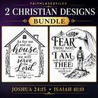 Faith Over Fear SVG Bundle: As for Me and My House Christian Laser Files