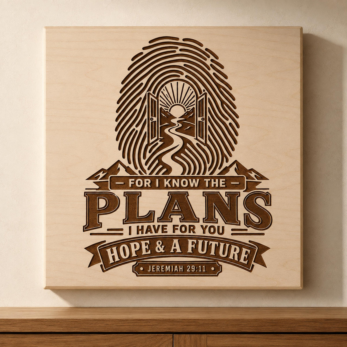 Jeremiah 29:11 SVG, Hope and a Future Bible Verse, Christian Laser Engraving File