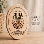 Personalized Baby Dedication SVG, 1 Samuel 1:27, Christian Baby Name Sign, Baptism Gift