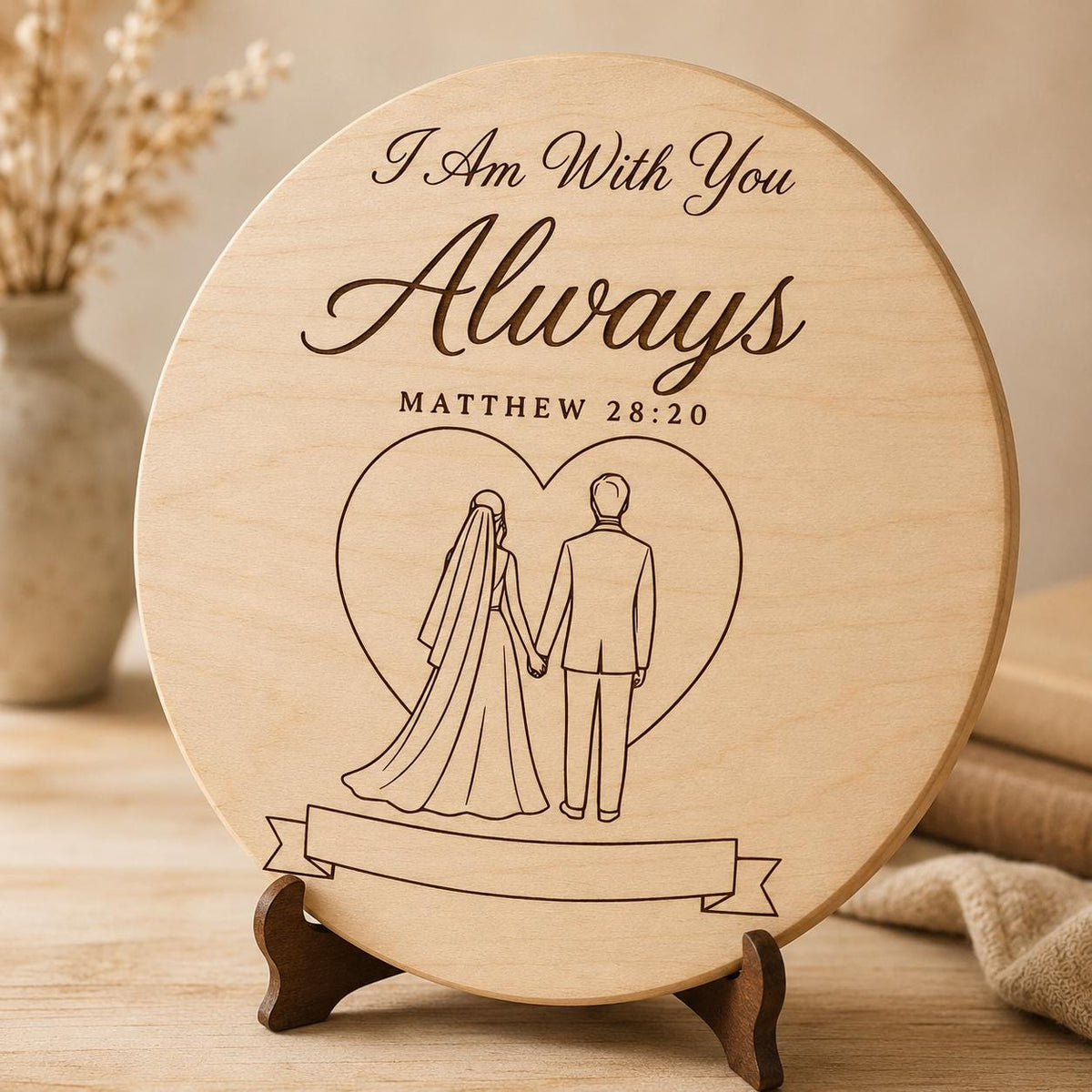 Christian Wedding Gift Matthew 28:20 I Am With You Always Bible Verse SVG Laser File