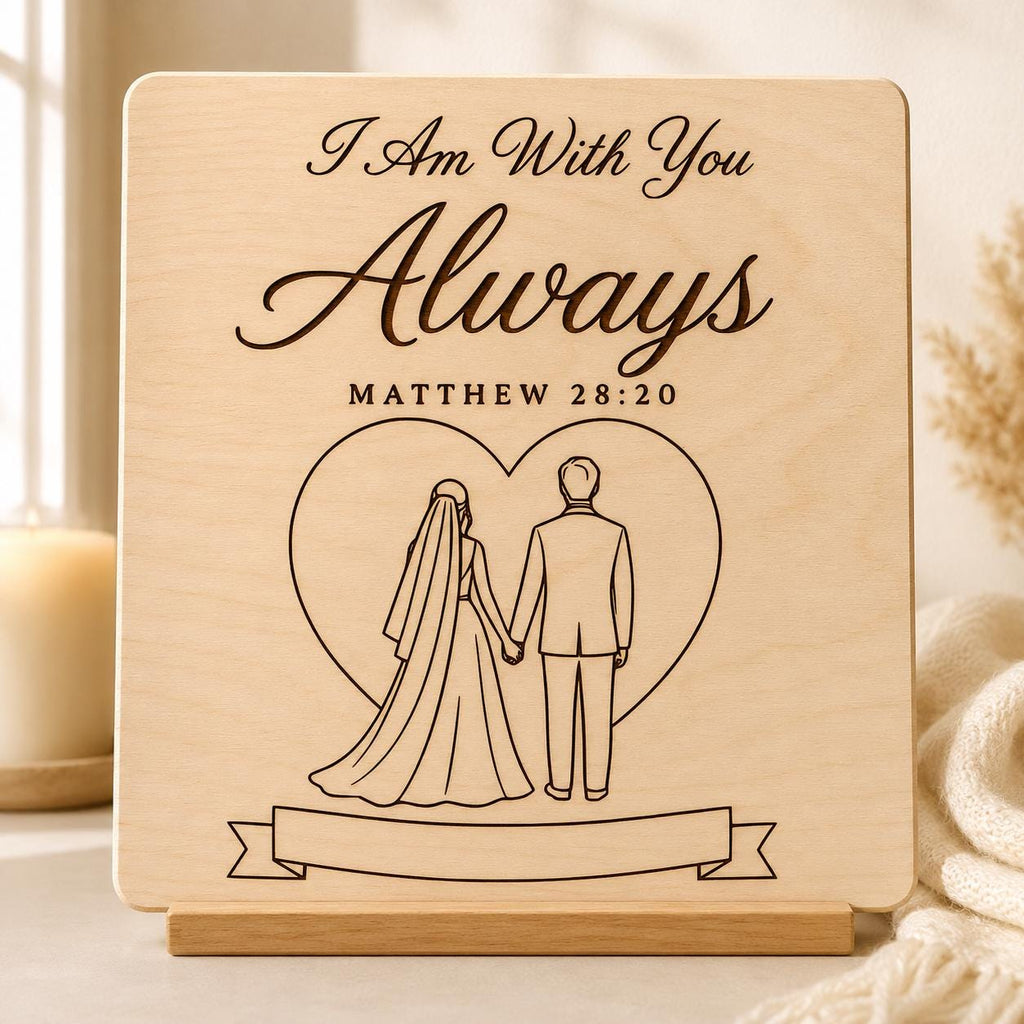 Christian Wedding Gift Matthew 28:20 I Am With You Always Bible Verse SVG Laser File