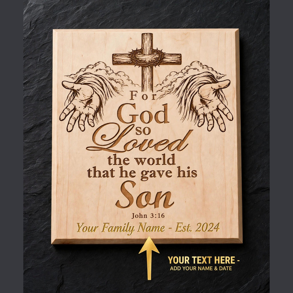 For God So Loved the World SVG, John 3:16 PNG, Christian Bible Verse Design, Jesus Cross Laser Engraving File, Faith Digital Download