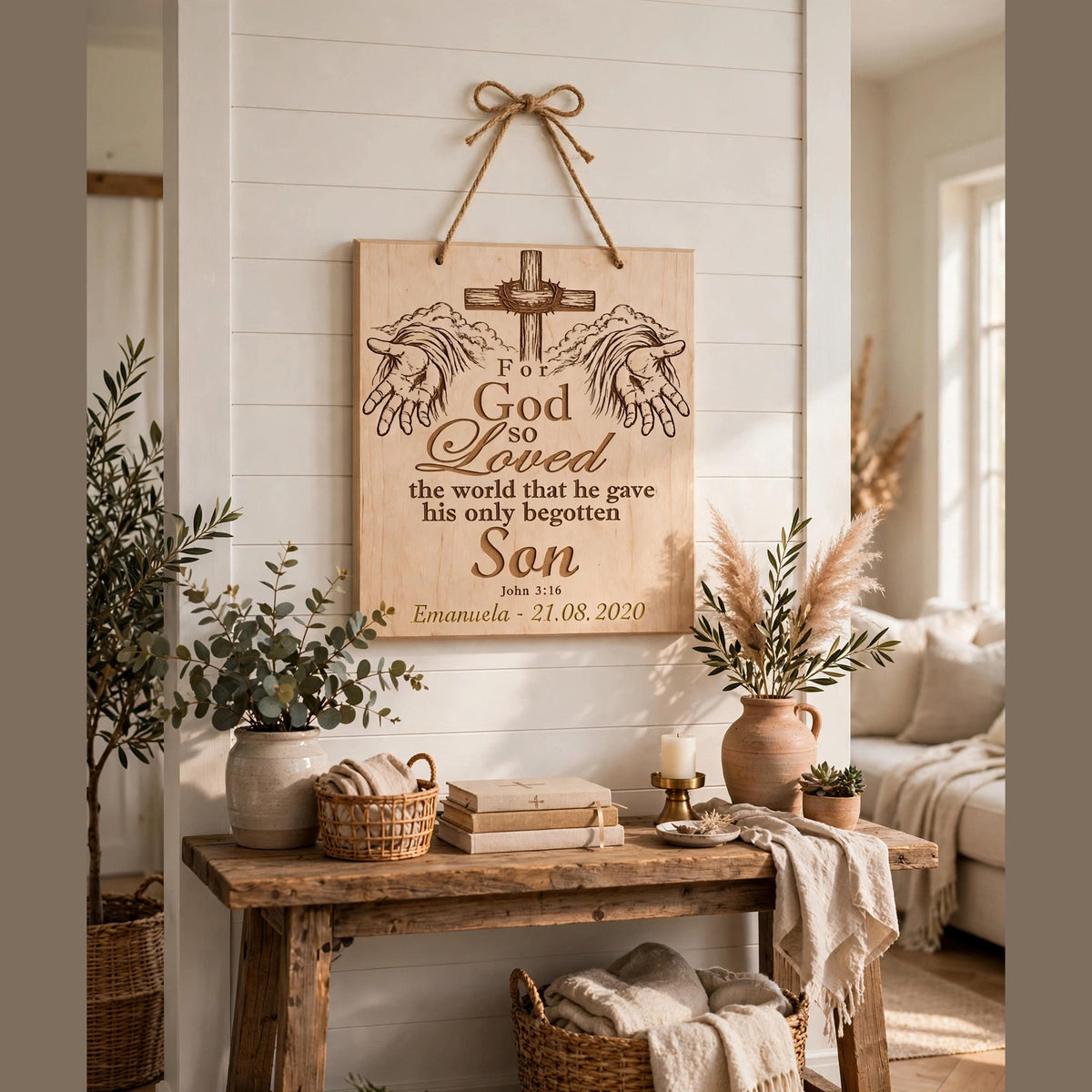 For God So Loved the World SVG, John 3:16 PNG, Christian Bible Verse Design, Jesus Cross Laser Engraving File, Faith Digital Download