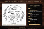 Personalized Wedding SVG, The Two Shall Become One, Christian Marriage Sign, Custom Couple Names, Mark 10:8 Laser Engraving File