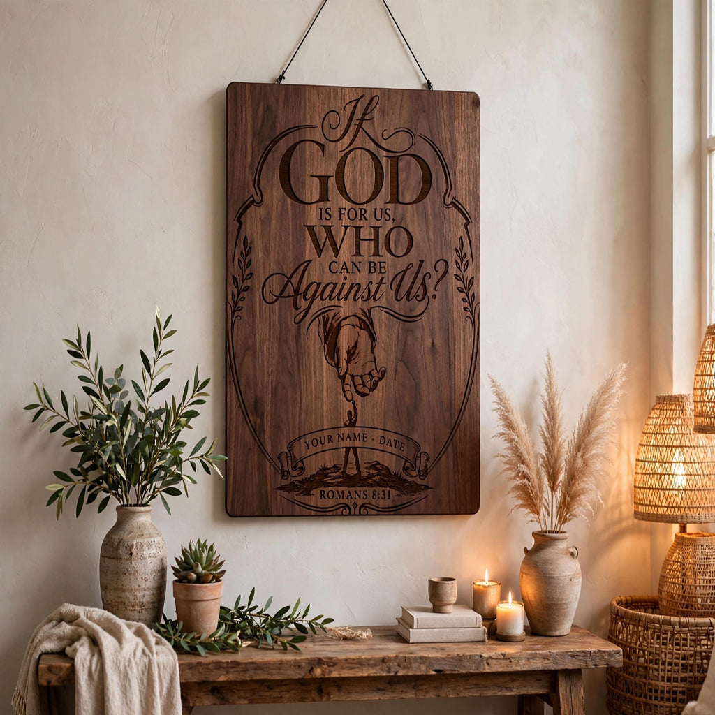 Personalized If God Is For Us SVG, Romans 8:31 Christian Laser Engraving File