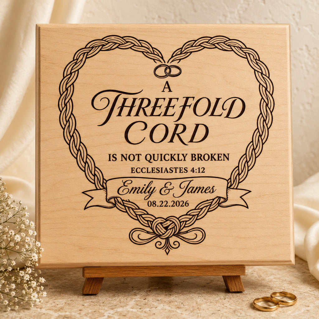 Ecclesiastes 4:12 Wedding SVG – Editable Threefold Cord Laser Engraving Design