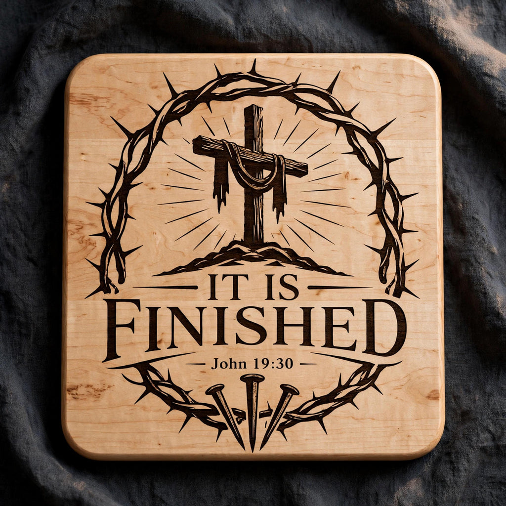 personalized svg It Is Finished Cross SVG, John 19:30 Christian Laser Engraving File (Digital Download)