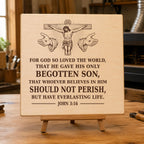 John 3:16 SVG, For God So Loved the World Jesus Cross Laser Engraving File