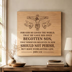 John 3:16 SVG, For God So Loved the World Jesus Cross Laser Engraving File