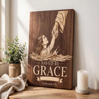 Saved by Grace SVG, Ephesians 2:8 Custom Name Baptism Bible Verse Laser Engraving File