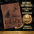 Saved by Grace SVG, Ephesians 2:8 Custom Name Baptism Bible Verse Laser Engraving File