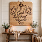 For God So Loved the World SVG, John 3:16 PNG, Christian Bible Verse Design, Jesus Cross Laser Engraving File, Faith Digital Download