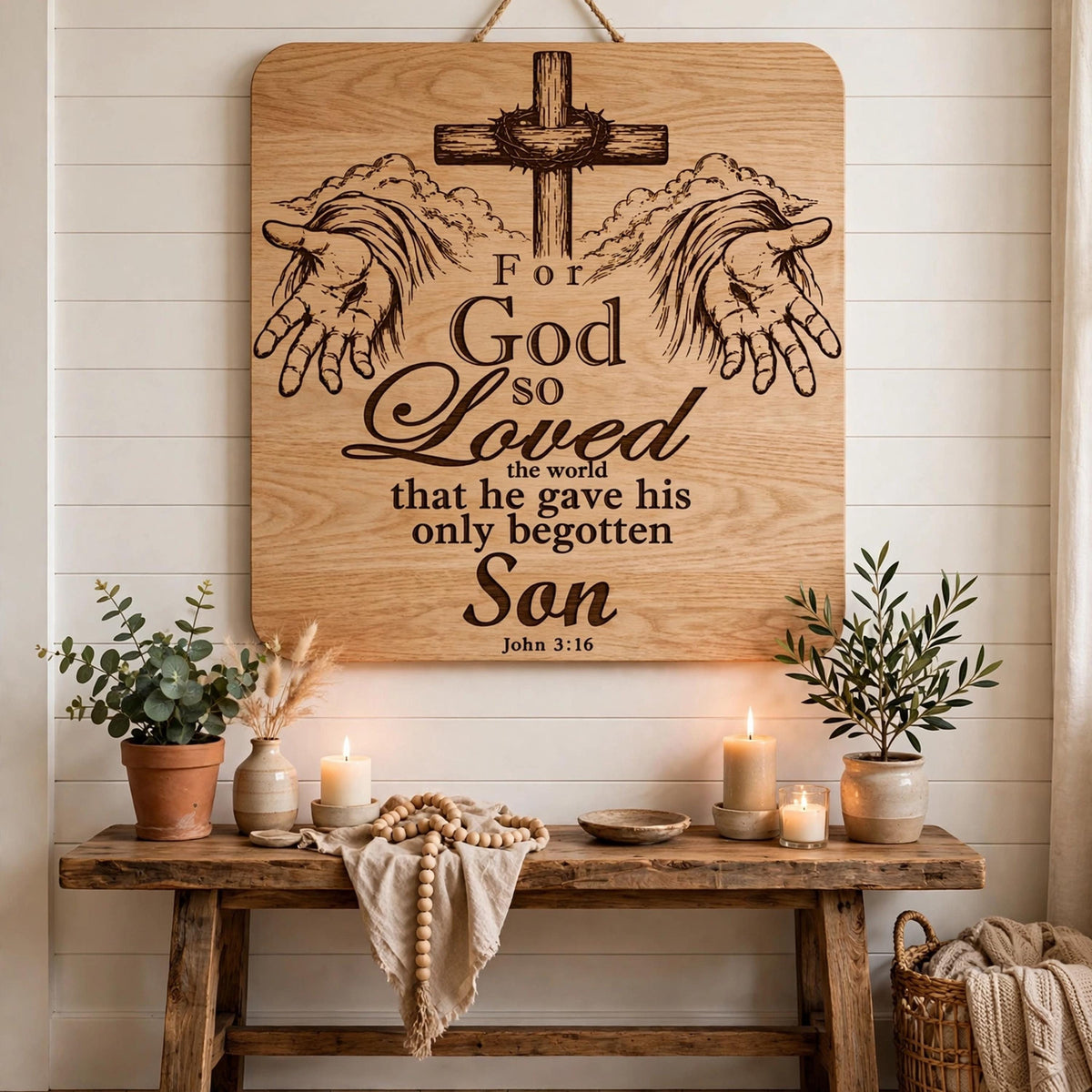 For God So Loved the World SVG, John 3:16 PNG, Christian Bible Verse Design, Jesus Cross Laser Engraving File, Faith Digital Download