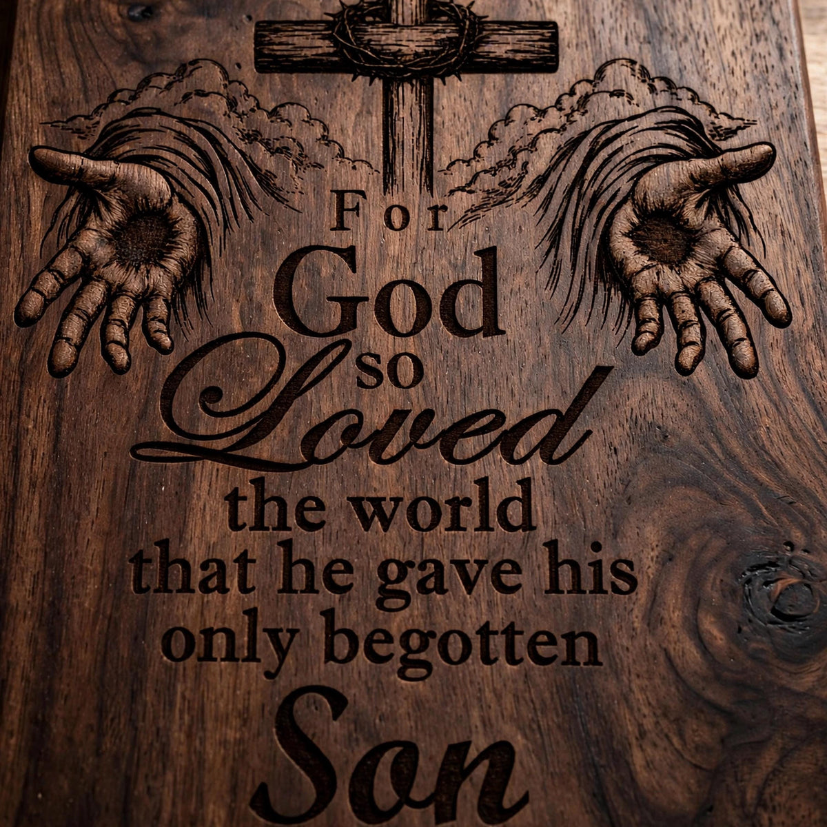 For God So Loved the World SVG, John 3:16 PNG, Christian Bible Verse Design, Jesus Cross Laser Engraving File, Faith Digital Download