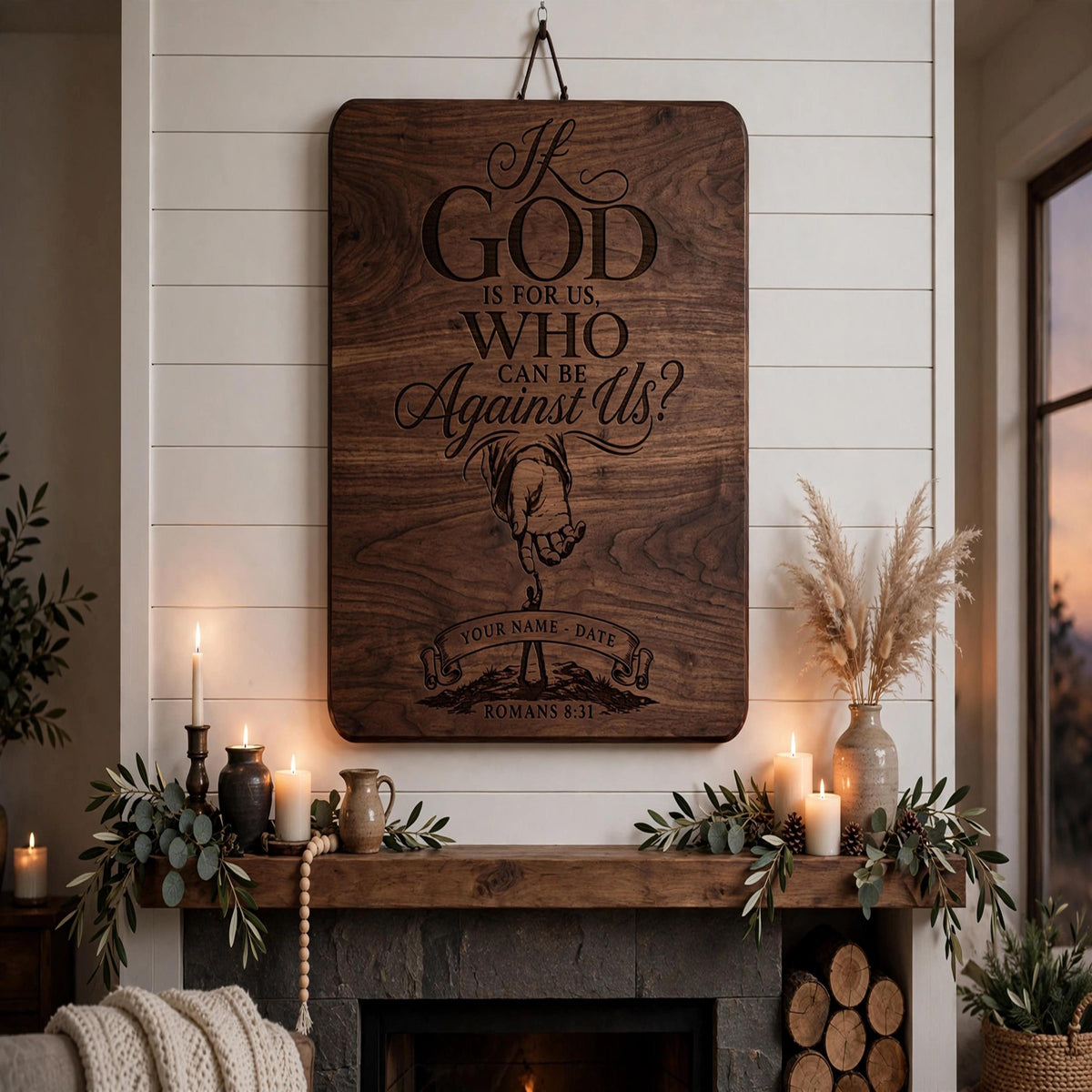 Personalized If God Is For Us SVG, Romans 8:31 Christian Laser Engraving File