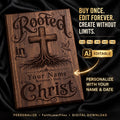 Personalized Baptism SVG, Rooted in Christ Cross Laser File