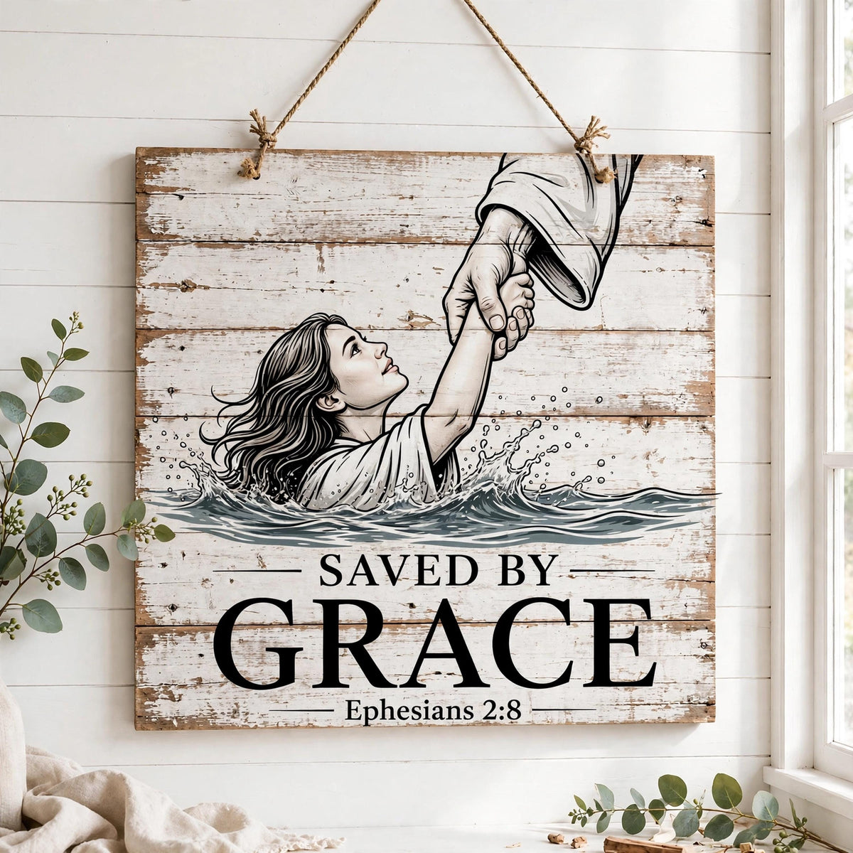 Saved by Grace SVG, Ephesians 2:8 Custom Name Baptism Bible Verse Laser Engraving File
