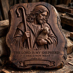 Psalm 23 SVG: Jesus Carrying a Lamb Bible Verse Design
