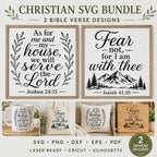 Faith Over Fear SVG Bundle: As for Me and My House Christian Laser Files