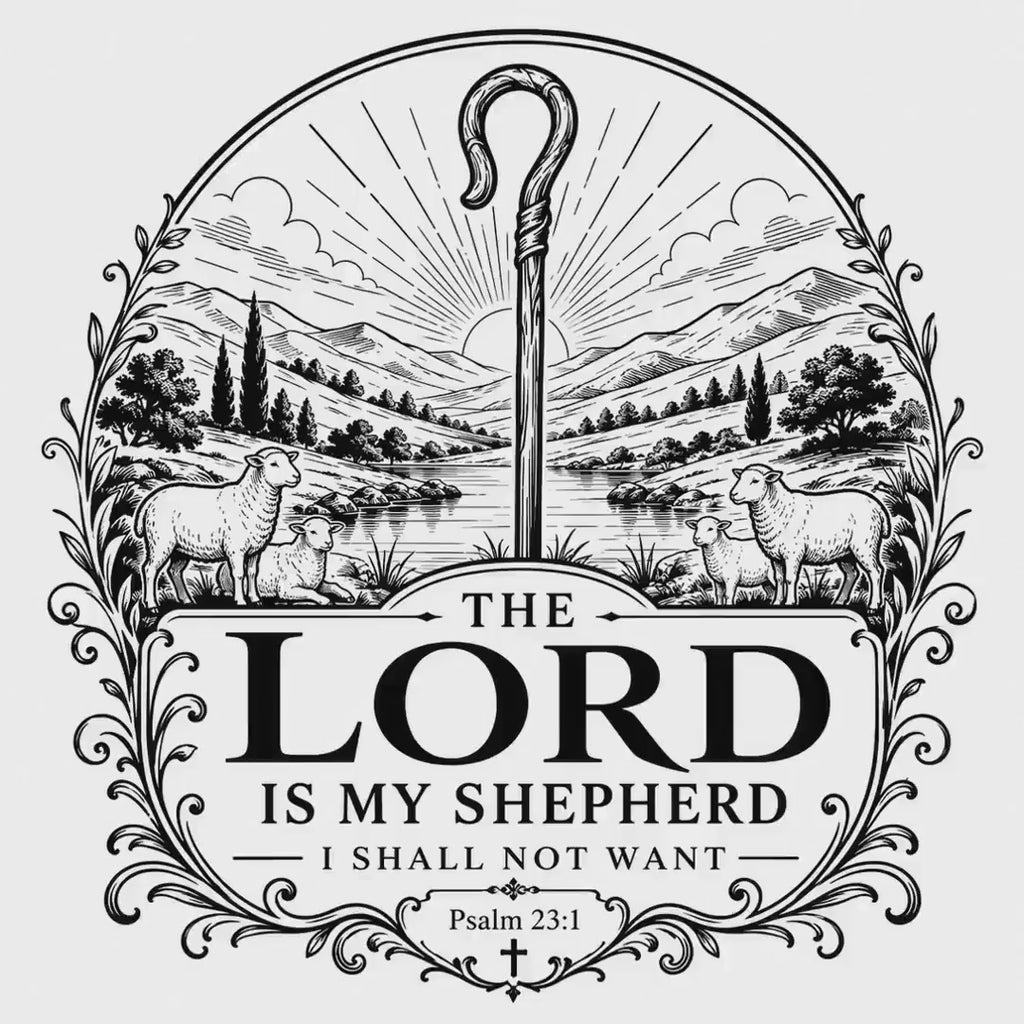 Psalm 23 SVG, The Lord Is My Shepherd Design for Laser Engraving
