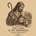 Psalm 23 SVG: Jesus Carrying a Lamb Bible Verse Design