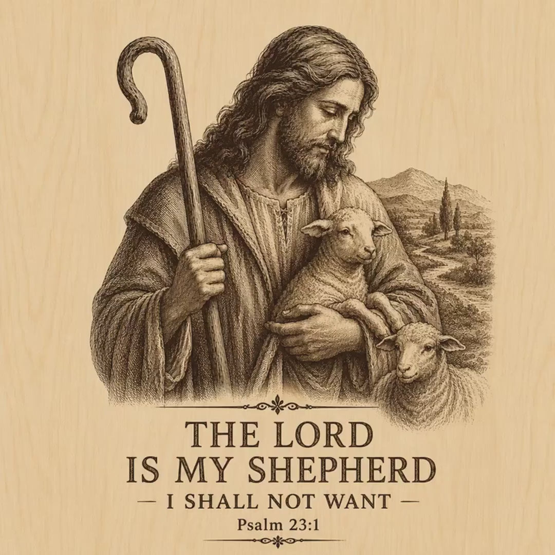 Psalm 23 SVG: Jesus Carrying a Lamb Bible Verse Design