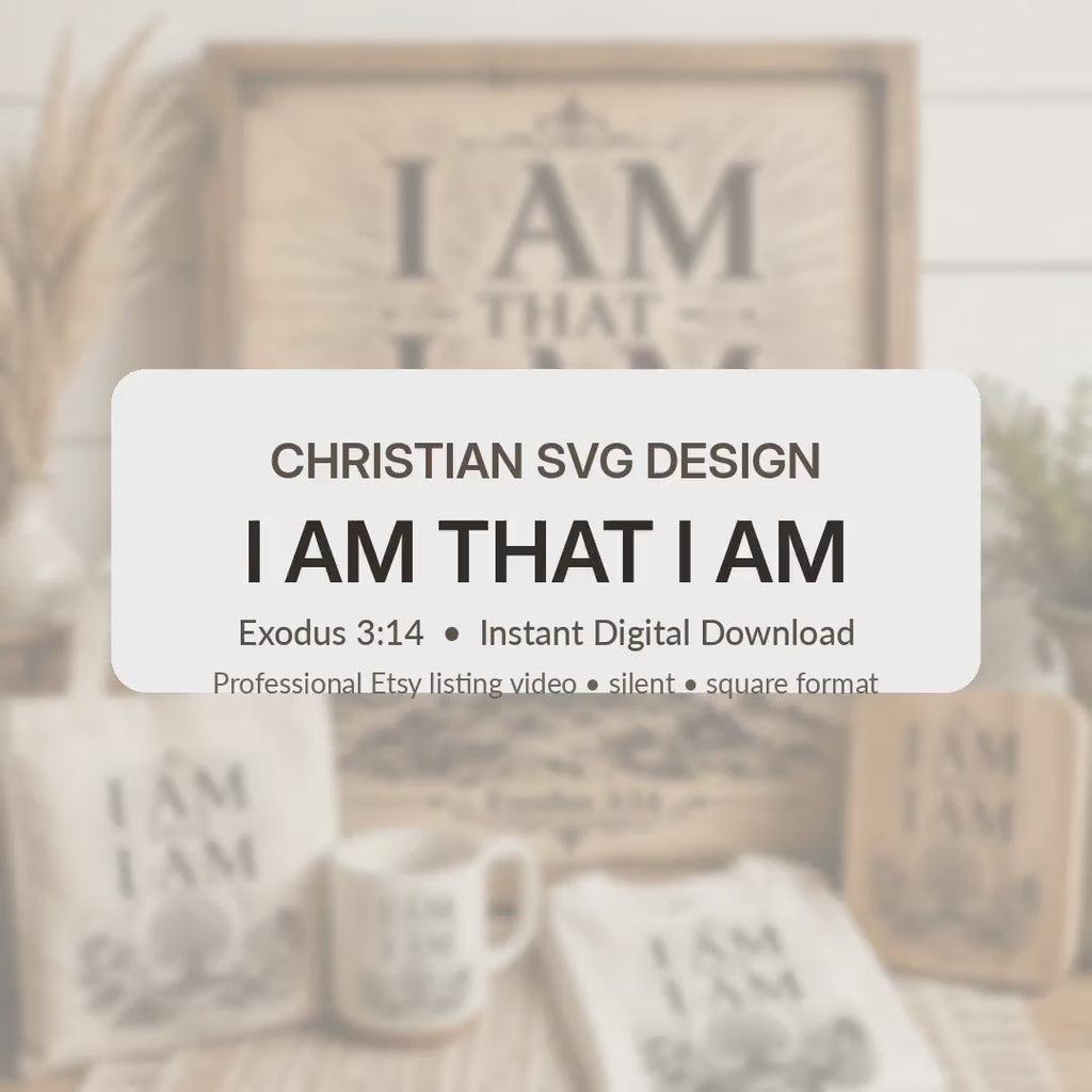 Exodus 3:14 SVG, I Am That I Am, Burning Bush Christian Laser Engraving File
