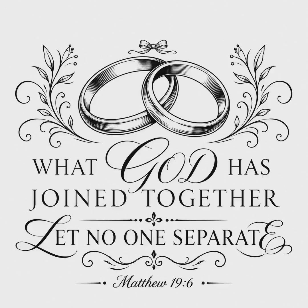 What God Has Joined Together SVG, Matthew 19:6 PNG, Christian Wedding Bible Verse Design, Marriage Laser Engraving File